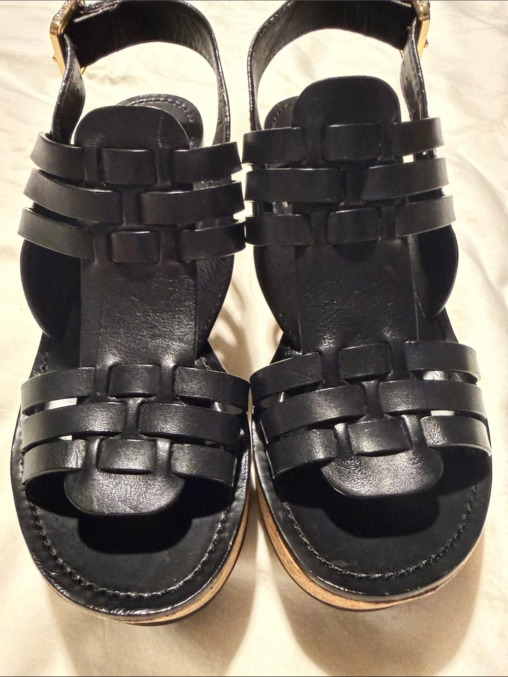 Tory Burch Leslie Cork Heeled  Wedges Size 7 M EUC